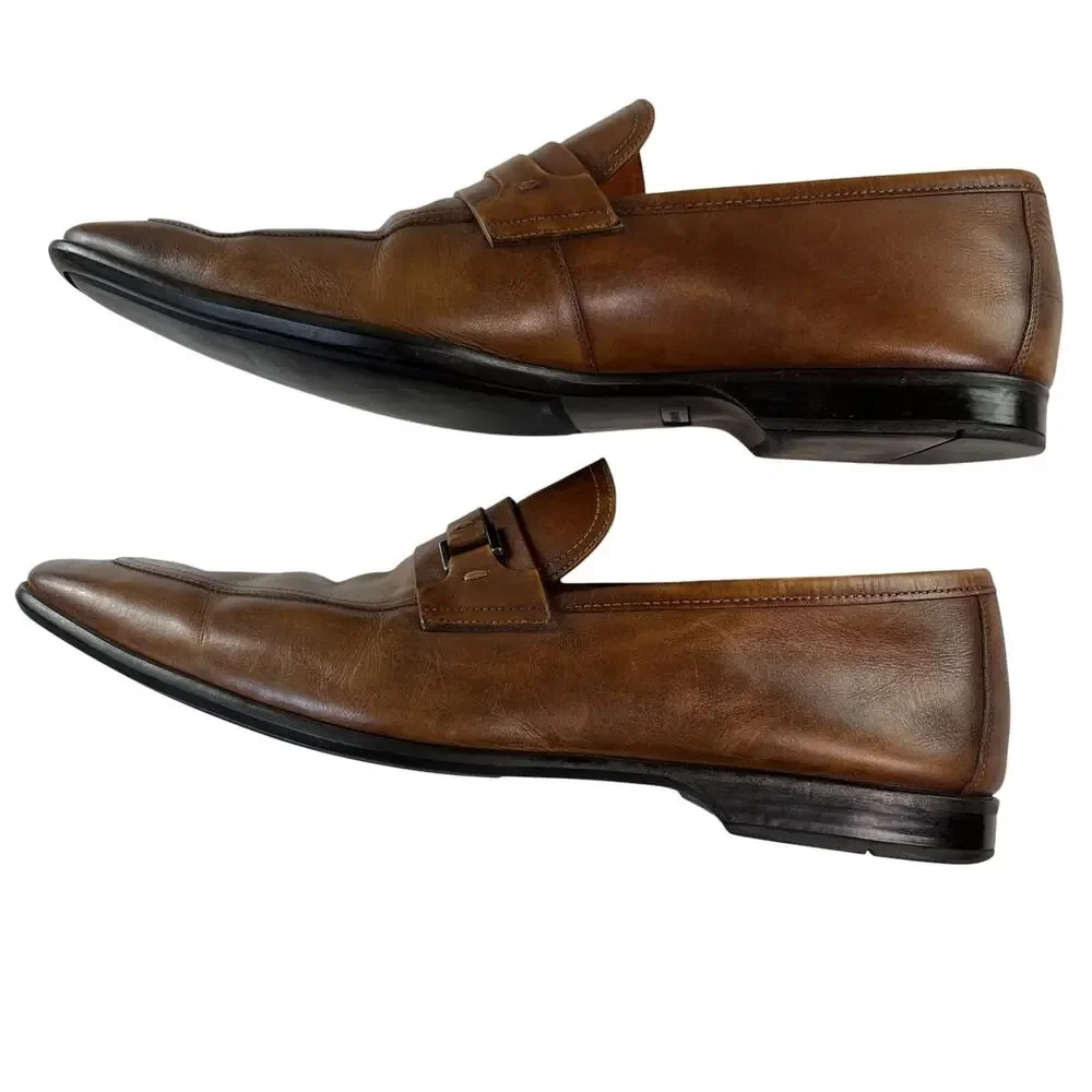 Magnanni for Neiman Marcus‎ Cognac Loafers size 8.5 (4197)